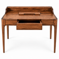 Handcrafted Solid Walnut Writing Desk with Drawer – 43.5