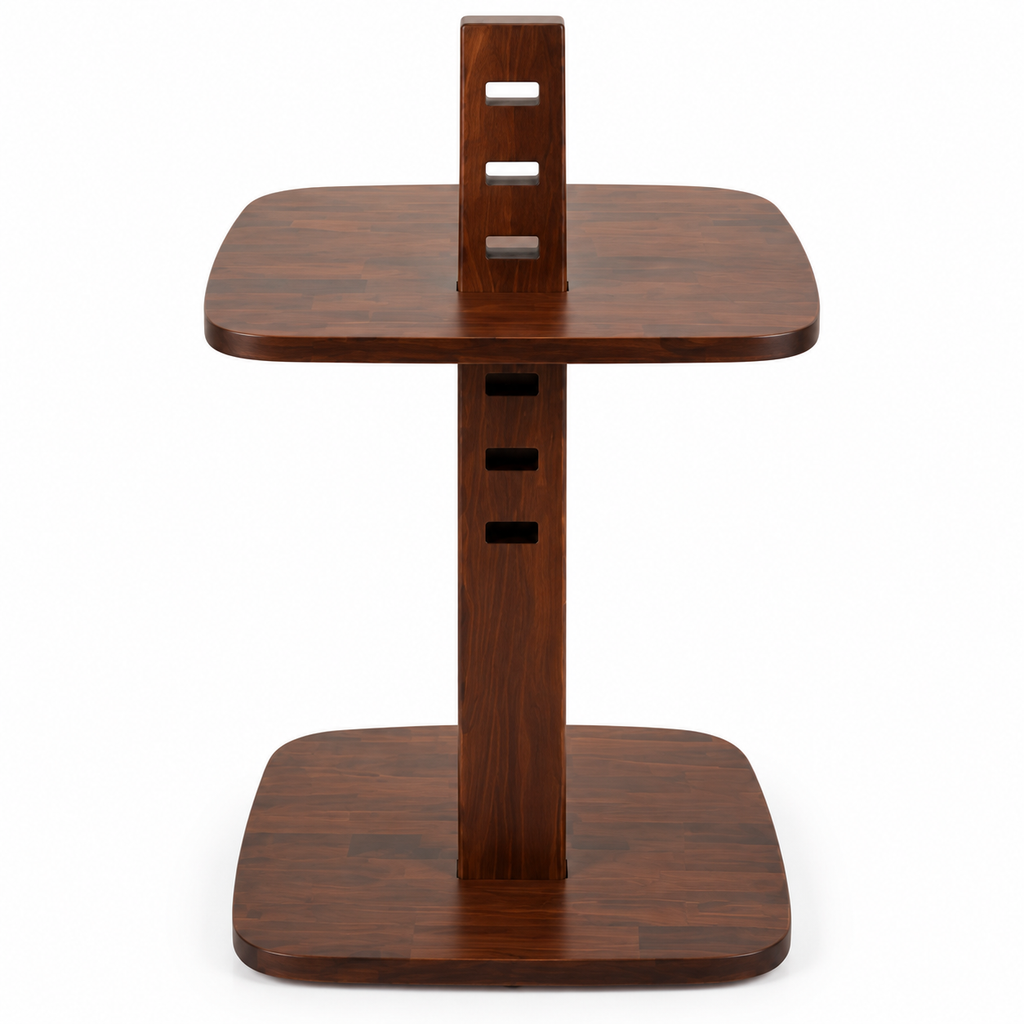 Dark Brown Solid Beech Adjustable Laptop Side Table