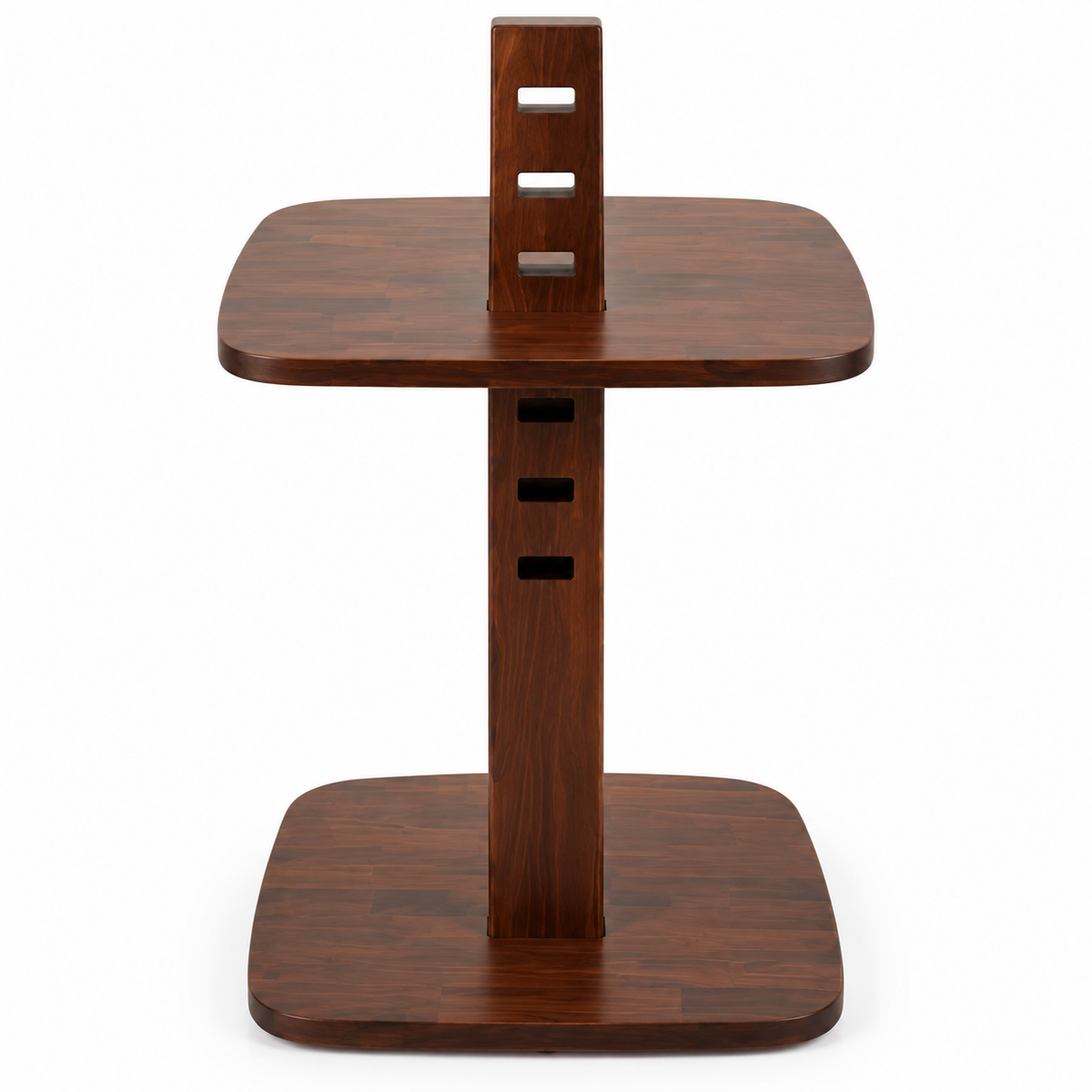 Dark Brown Solid Beech Adjustable Laptop Side Table