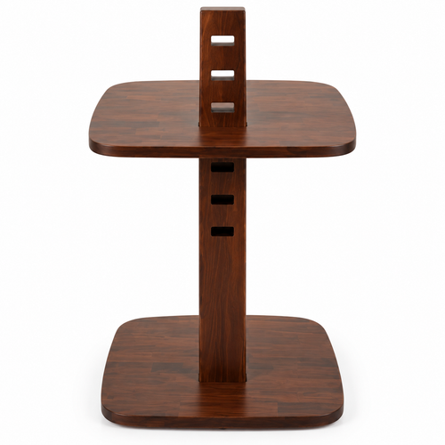 Dark Brown Solid Beech Adjustable Laptop Side Table