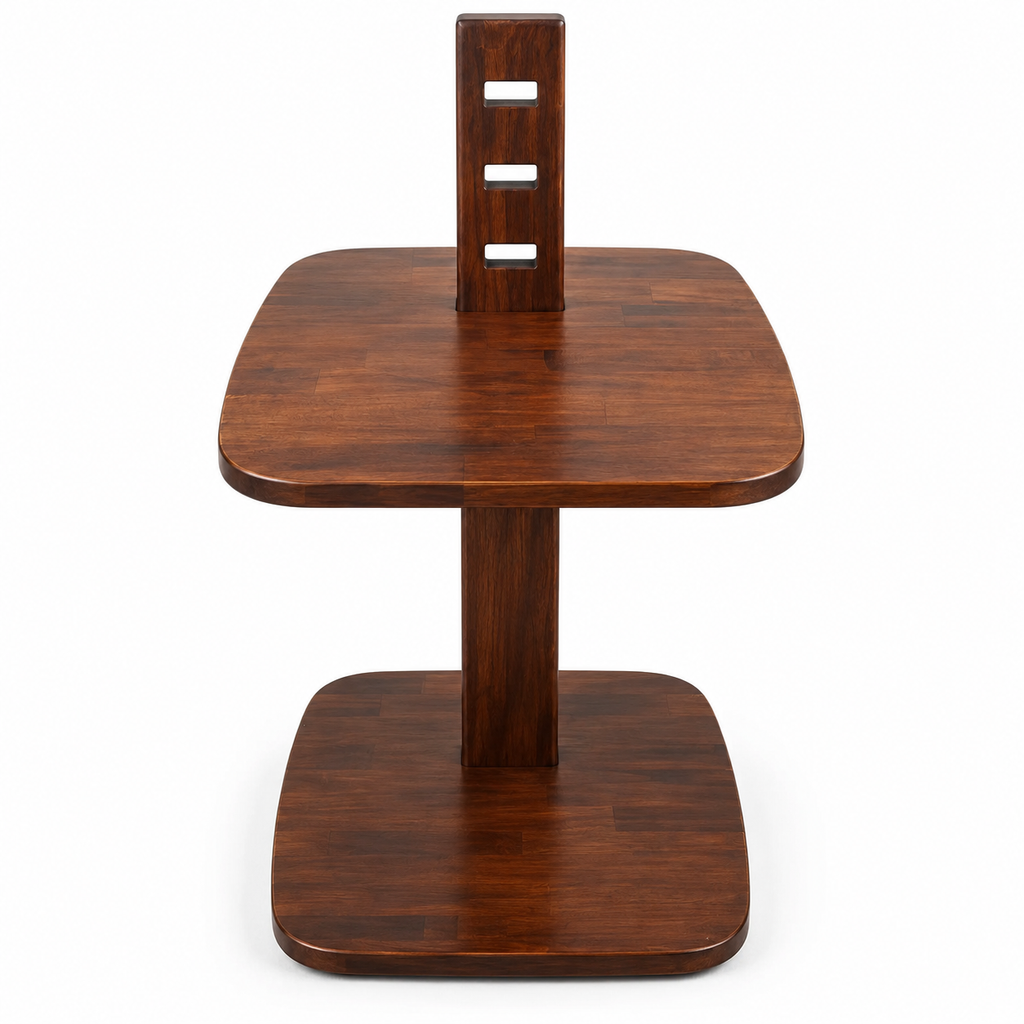 Dark Brown Solid Beech Adjustable Laptop Side Table