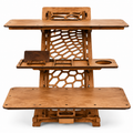 Adjustable Plywood Sit-Stand Workstation with Shelves – Large
